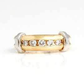 Appraisal: An ct gold five stone round brilliant cut diamond set