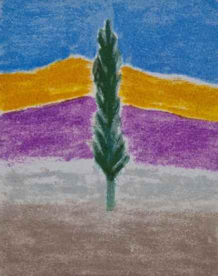 Appraisal: Craigie Aitchison - Cypress Tree Montecastelli silkscreen printed in colours