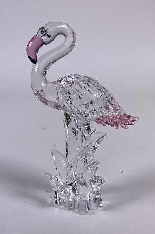 Appraisal: This retired Swarovski crystal Flamingo was part of the Feathered