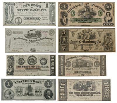 Appraisal: Confederate state currency collection banknotes - North Carolina cent cent