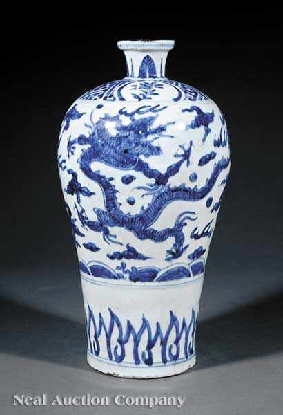 Appraisal: A Chinese Blue and White Porcelain Meiping Vase probably late