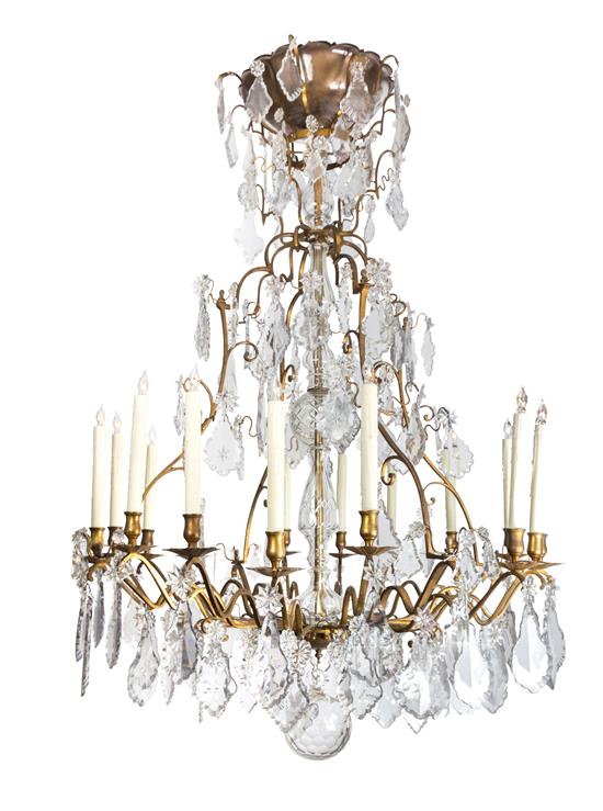 Appraisal: Sale Lot A Louis XV Style Gilt Bronze Sixteen-Light Chandelier