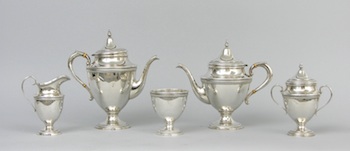 Appraisal: A Sterling Silver Tea Service by Ellmore Silver Company American