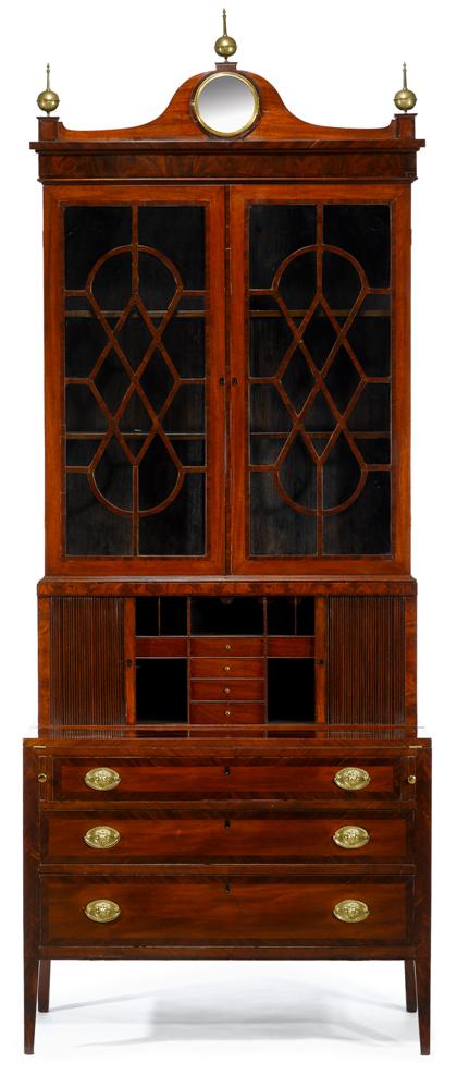 Appraisal: Federal mahogany secretary bookcaseconnecticut circa