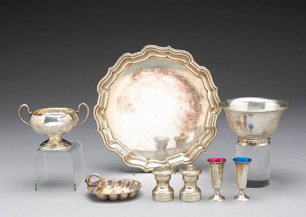 Appraisal: Property of various owners Comprising Silver Flutes sauce bowl with