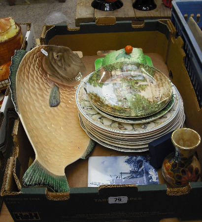 Appraisal: A Collection of Pottery including Shorter sons large fish plate