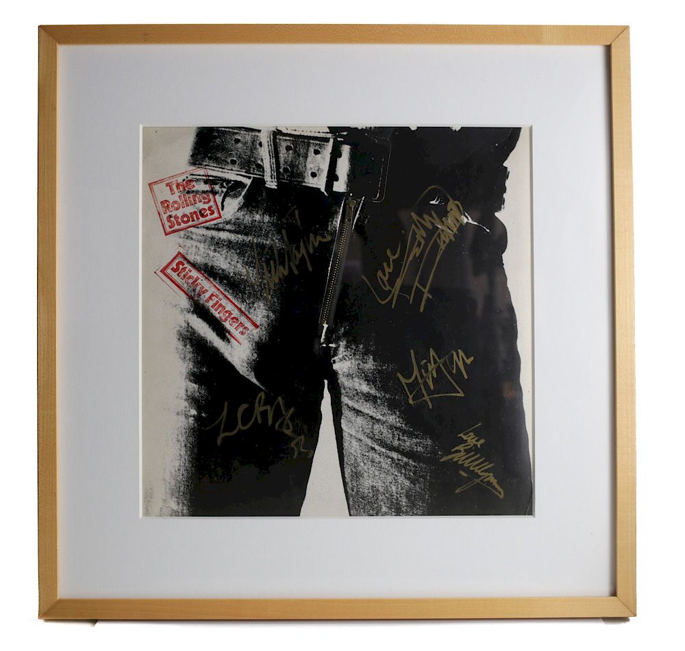 Appraisal: The Rolling Stones Sticky Fingers Album Signed The Rolling Stones