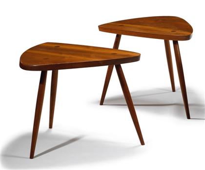 Appraisal: GEORGE NAKASHIMA american - Pair of 'Wohl' tables walnut H