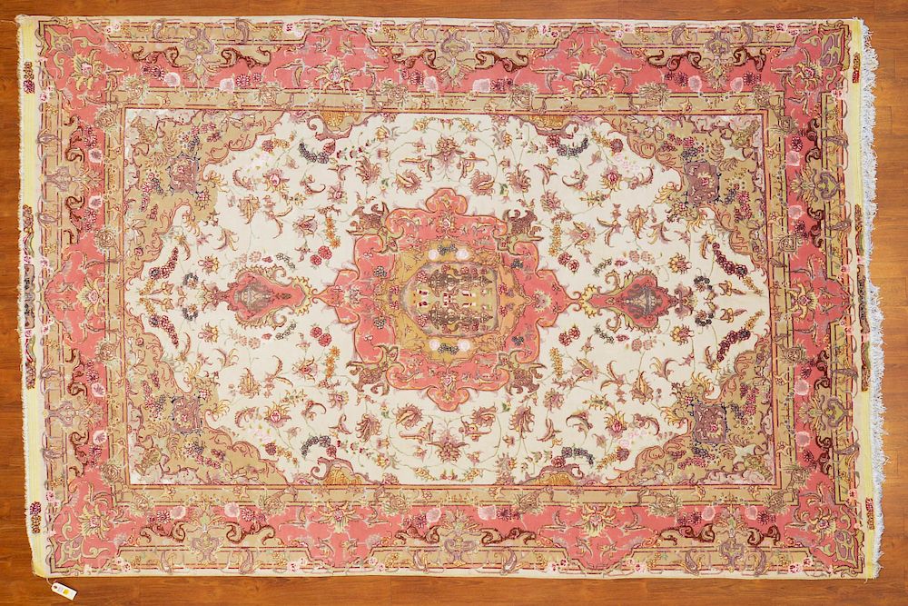 Appraisal: Fine Tabriz Rug Persia x late th century hand knotted