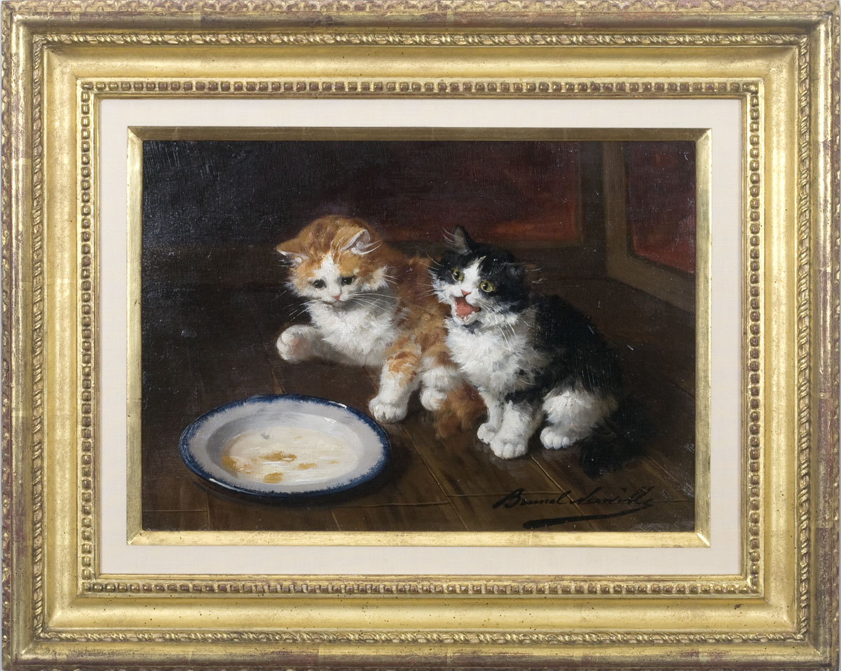 Appraisal: ALFRED ARTHUR BRUNEL DE NEUVILLE FRENCH - TWO KITTENS WITH