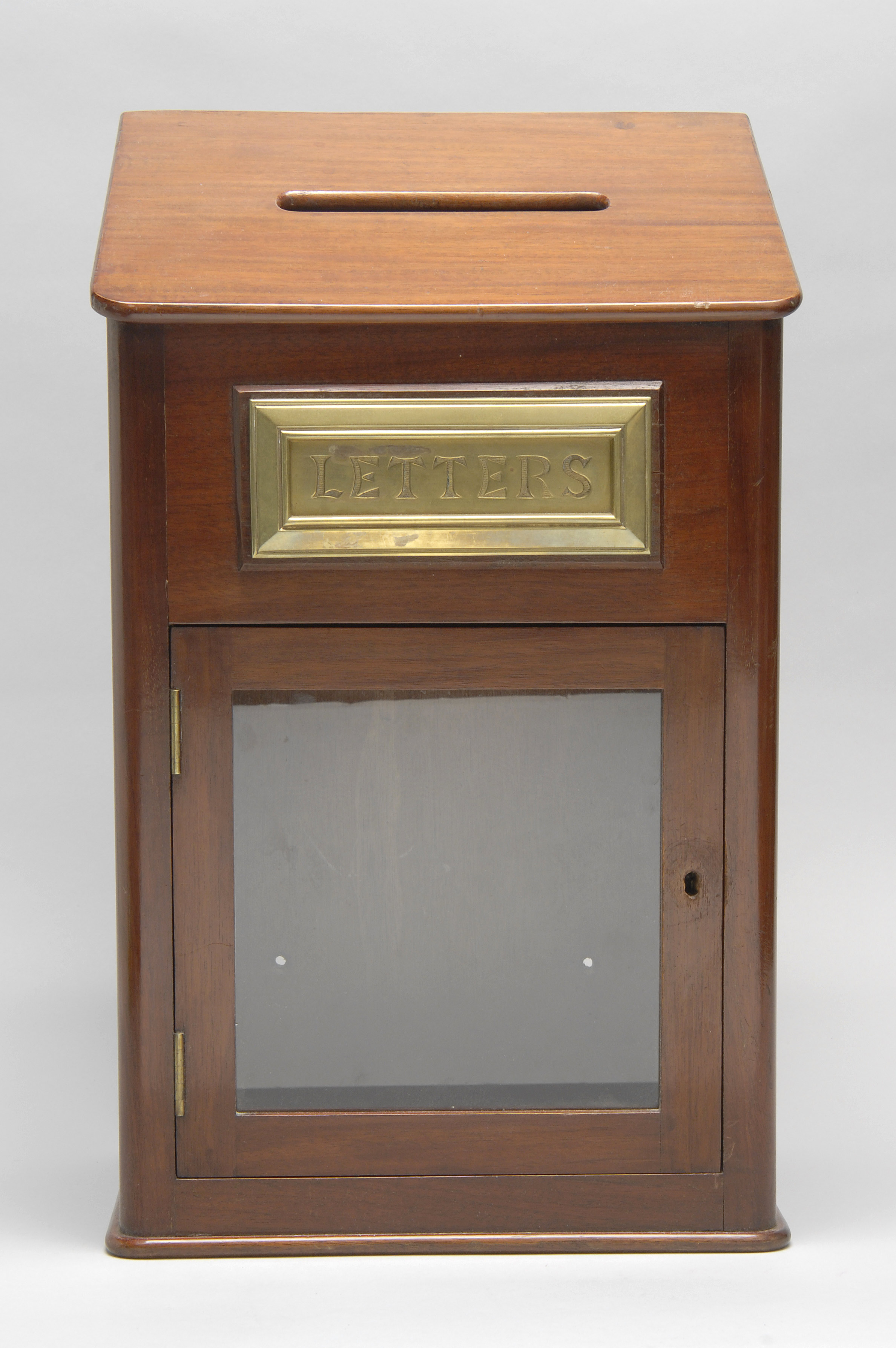 Appraisal: EARLY TH CENTURY ENGLISH LETTER BOX in mahogany and brass