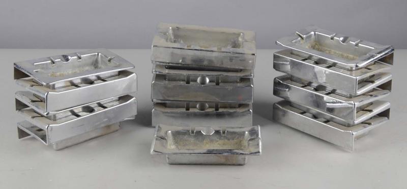 Appraisal: Lot of Nickel Plated Ashtray Inserts These would have been