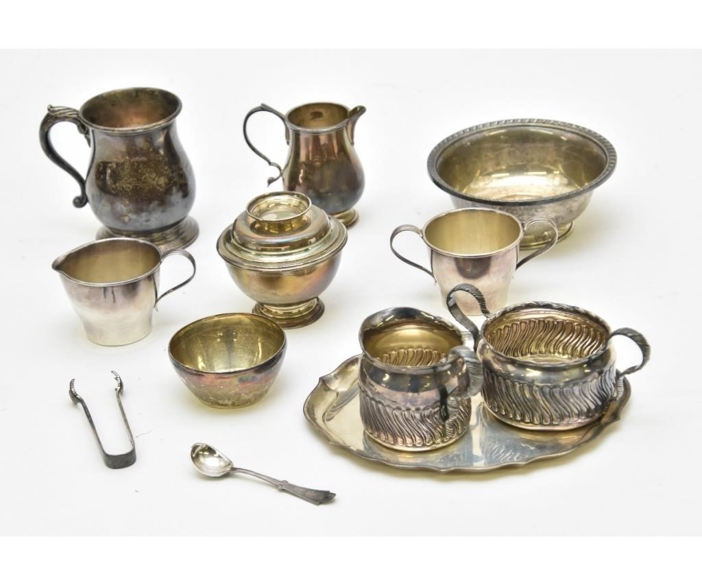 Appraisal: Sterling silver tableware to include a small sugar creamer and