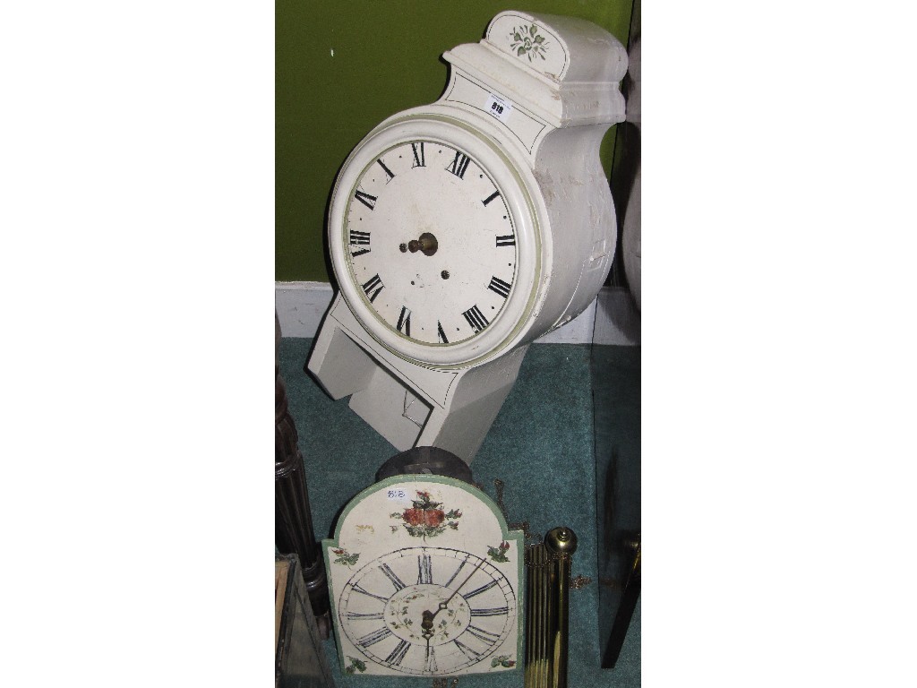 Appraisal: Lot comprising painted wall clock and a clock movement and