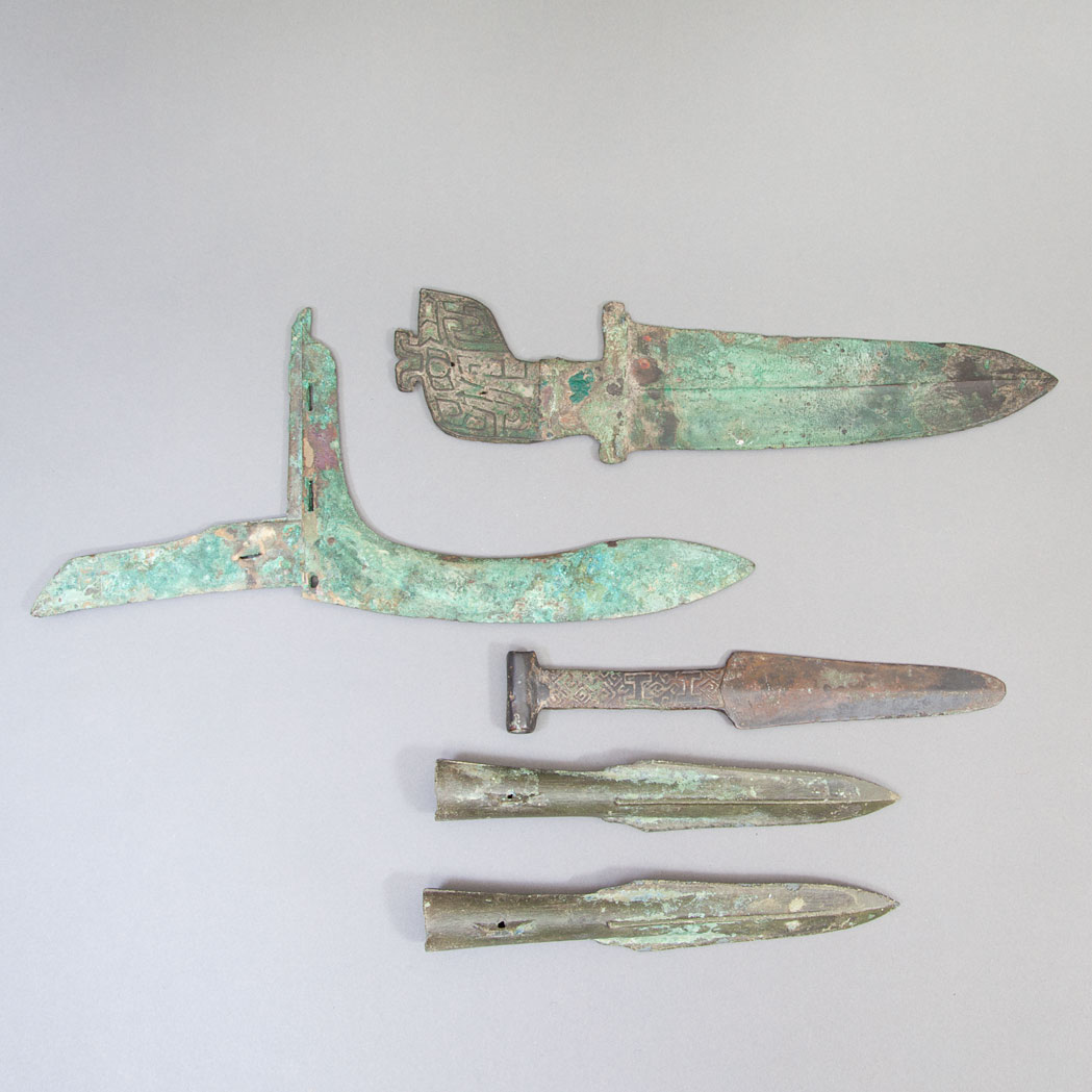 Appraisal: Four Chinese Bronze Spear Heads Warring States Period Together with