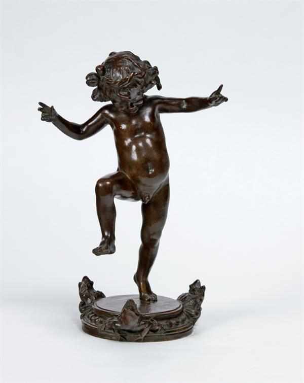 Appraisal: JANET SCUDDER American - Frog Baby bronze fountain signed impressed