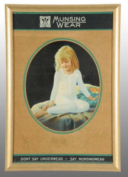 Appraisal: Cardboard Munsingwear Poster Description Circa to Framed under glass A