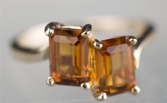 Appraisal: KT yellow gold lady's citrine ring Ring has citrines measuring