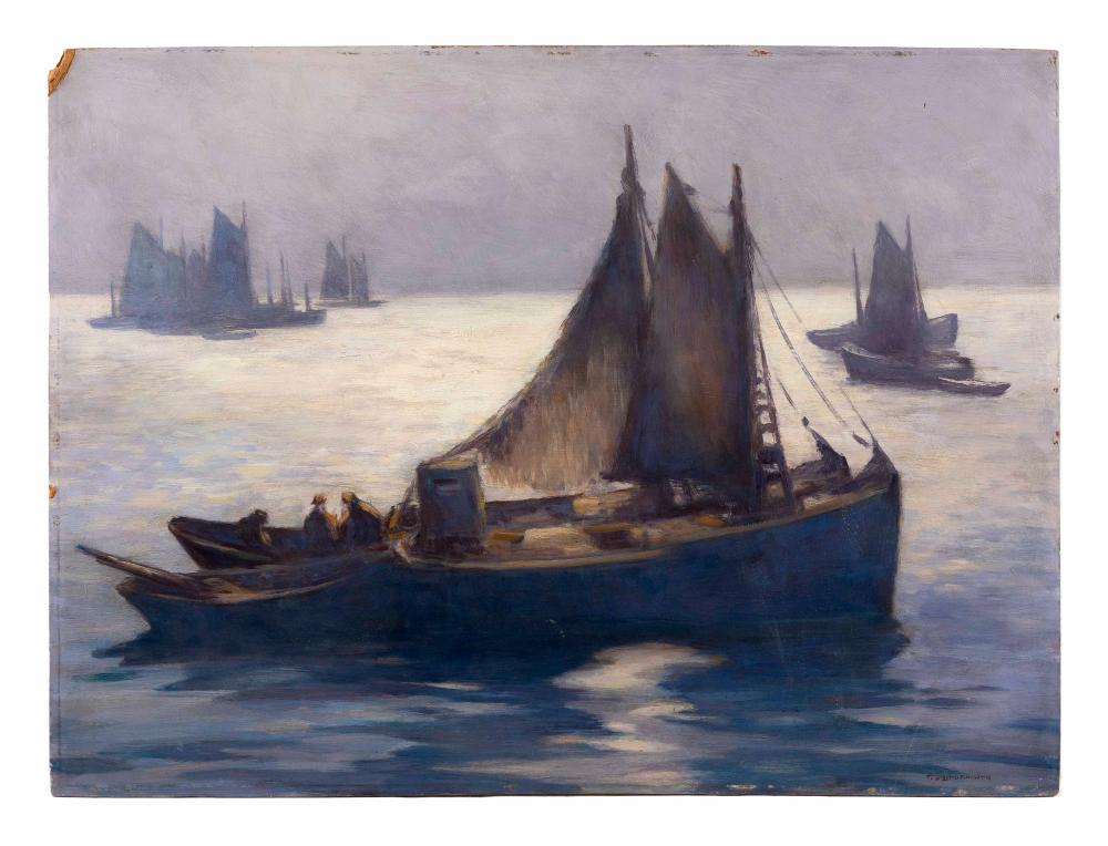 Appraisal: TOD RAPHAEL LEROY LINDENMUTH MASSACHUSETTS FLORIDA - FISHING BOATS OFF