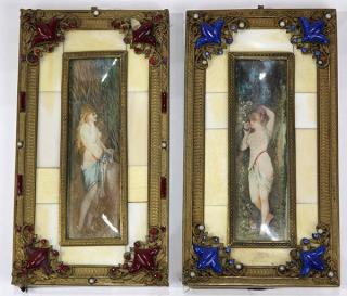 Appraisal: lot of Continental miniatures in the Art Nouveau taste lot