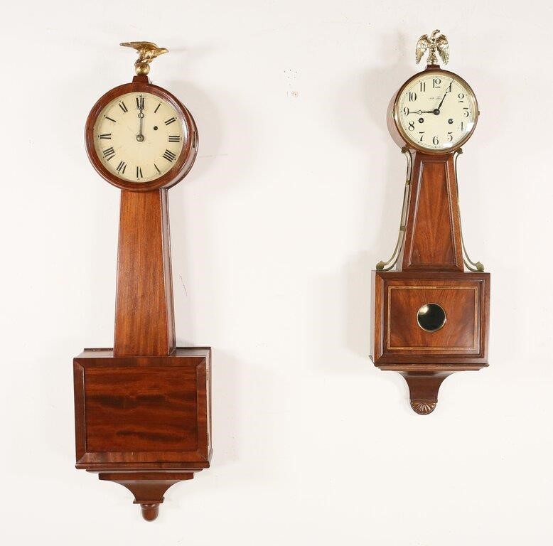 Appraisal: BANJO CLOCKS banjo clocks Seth Thomas H x W unmarked