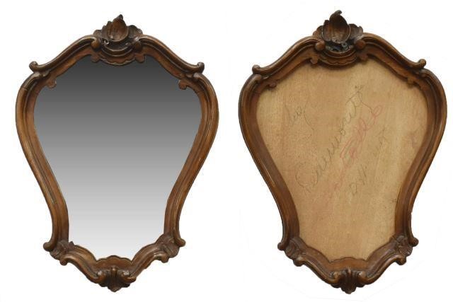 Appraisal: pair Venetian walnut wall mirrors th c shell crest foliate