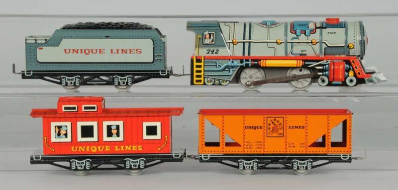 Appraisal: Unique Lines No Mechanical Freight Train Set Description Post-war Includes