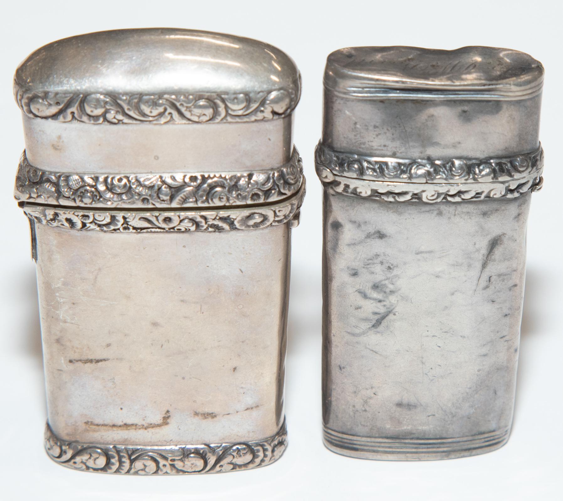 Appraisal: TWO GEORGE IV SILVER-CASED LANCETS One Birmingham with three blades