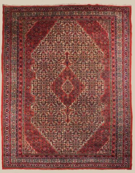 Appraisal: Antique Persian Bibikabad Rug Description Circa Central diamond medallion on