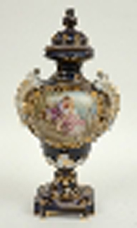 Appraisal: A SEVRES STYLE PORCELAIN LIDDED VASE Signed Luncry Campana with