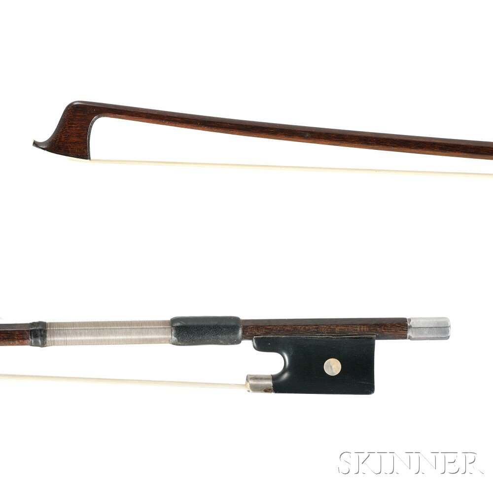 Appraisal: Silver-mounted Violin Bow the octagonal stick with barely legible stamp