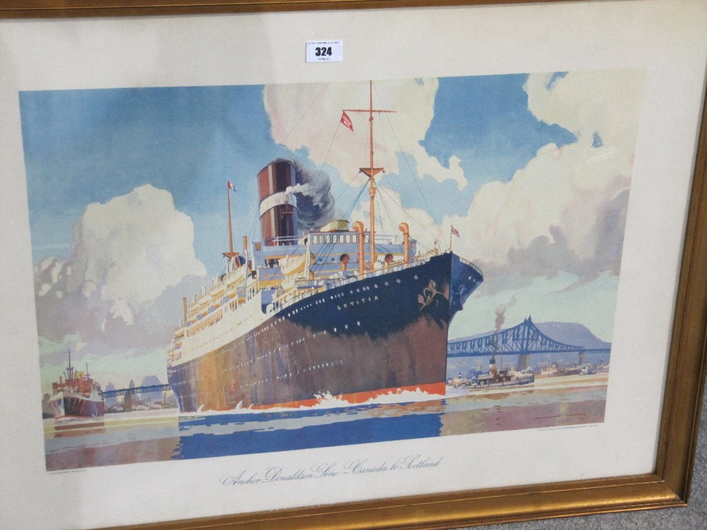 Appraisal: Framed Maritime advert print