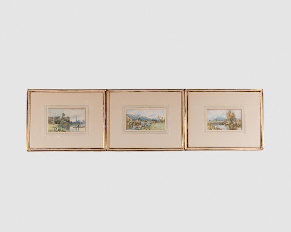 Appraisal: FREDERICK G COLERIDGE English - Three English Views watercolor FREDERICK