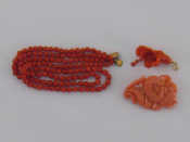 Appraisal: A mixed lot of red and pink coral jewellery including