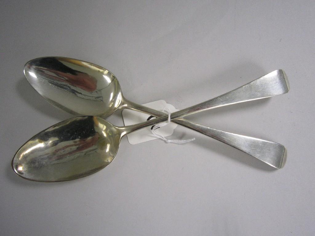 Appraisal: Pair of George III Table Spoons old english pattern London