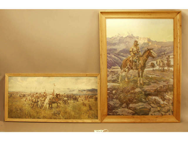 Appraisal: Collection of vintage Charles Russell framed print including Lewis Clark