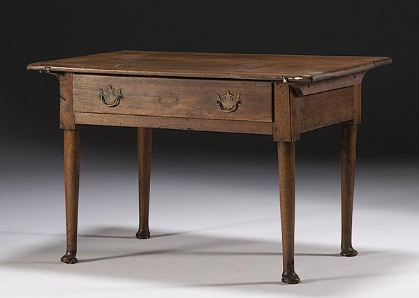 Appraisal: QUEEN ANNE ONE-DRAWER TABLE English ca - in walnut with