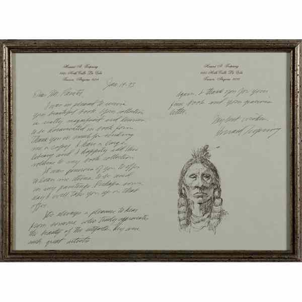 Appraisal: Howard Terpning American b Letter and Indian Study Letter and