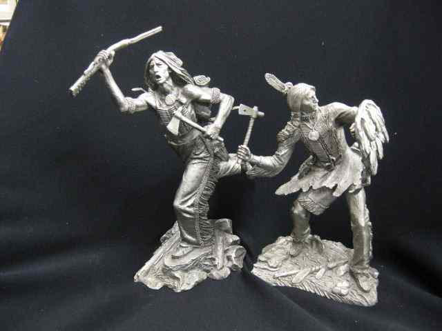 Appraisal: Jim Ponter Pewter Figurines of Indians ''Cheyenne Brave'' and ''Comanche