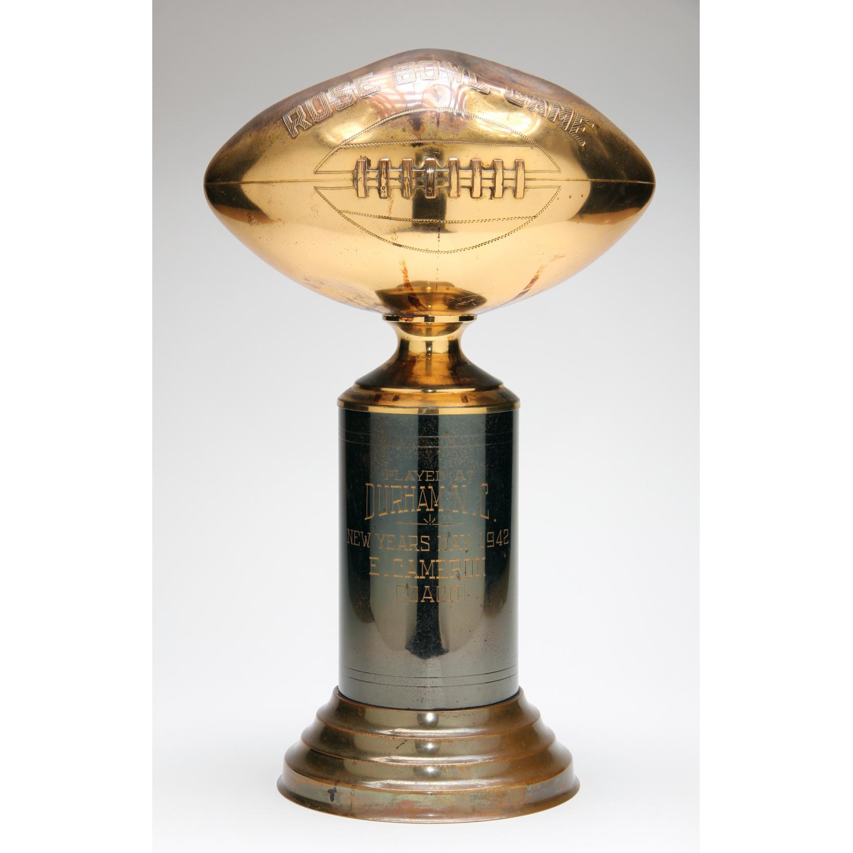 Appraisal: Duke Coach Eddie Cameron's Personal Rose Bowl Participant's Trophy made