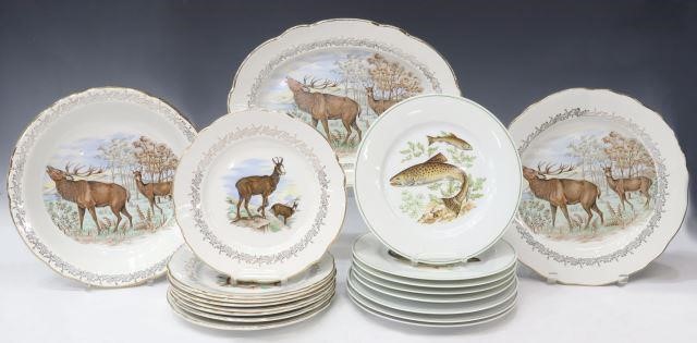 Appraisal: lot of French porcelain tableware th c including fish plates