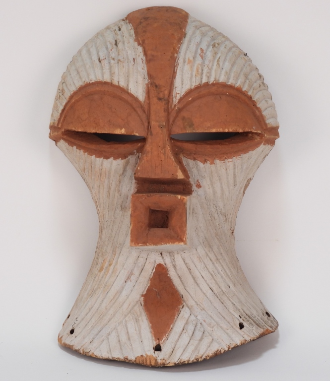 Appraisal: ATTR SONGYE TRIBE KIFWEBE SOCIETY WOOD MASK AfricaEarly th CenturyRounded