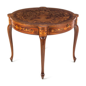 Appraisal: A Dutch Marquetry Flip-Top Game Table th Century Height x