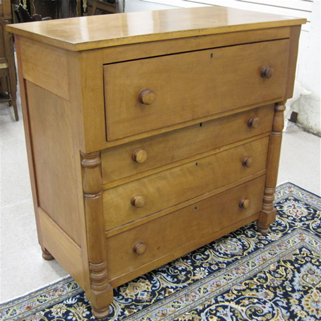 Appraisal: EMPIRE VICTORIAN TRANSITIONAL STYLE CHEST OF DRAWERS American th century