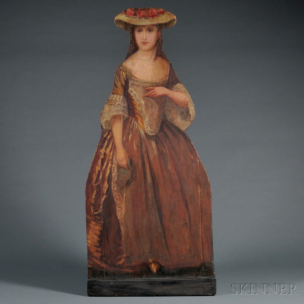 Appraisal: Fireboard Painted as an th Century Woman late th early