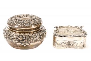 Appraisal: Two Sterling Silver Dresser Boxes Gorham Comyns Two sterling silver