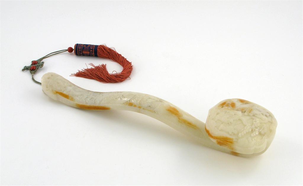 Appraisal: A massive Chinese white jade ruyi sceptre