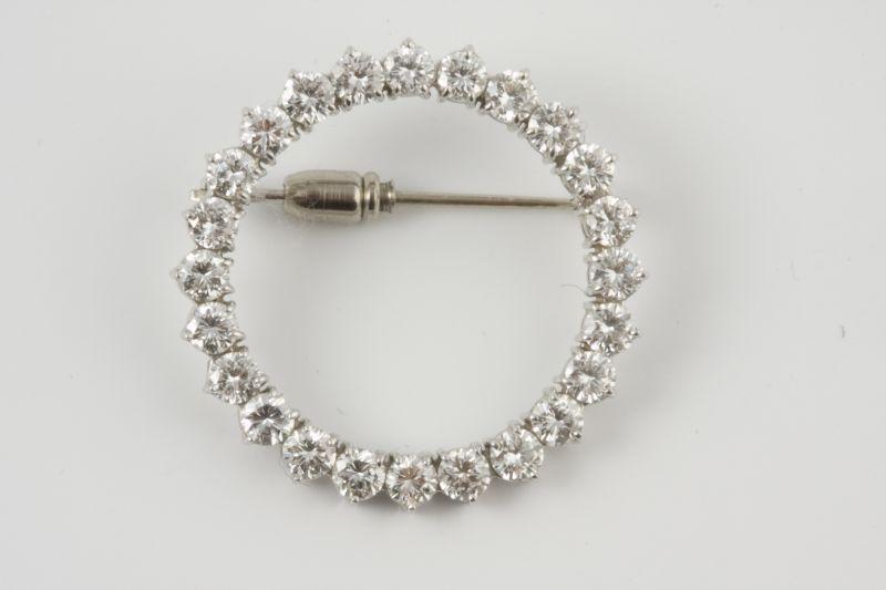 Appraisal: Platinum Circle Brooch with Diamonds circle brooch containing twenty-four round