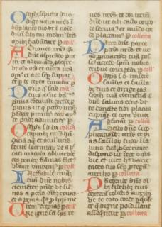 Appraisal: Medieval Manuscript Page th Small page from illuminated manuscript probably