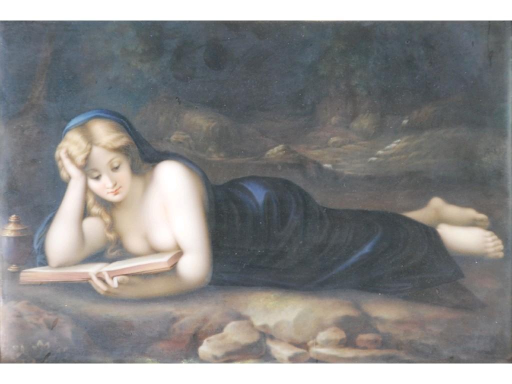 Appraisal: NINETEENTH CENTURY HAND PAINTED BERLIN PORCELAIN PLAQUE of the Penitent